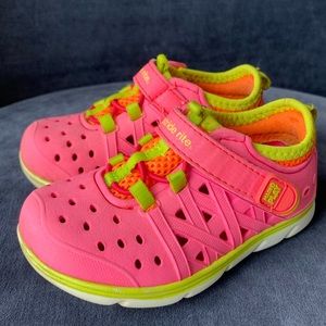 Toddler girls neon pink and yellow shoes sz 6T!